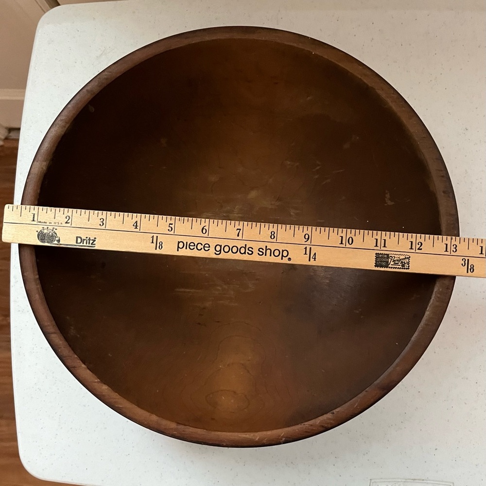 Vintage Wooden Dough Bowl - Picture 3 of 4